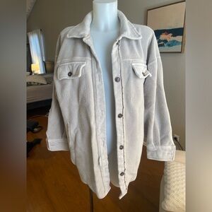 Free People Gray Button-Up Jacket